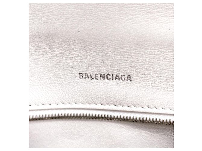 Balenciaga Hourglass Top Handle Leather XS Bianco - vista 6