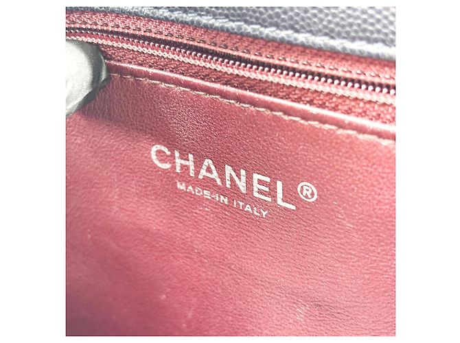 Chanel Coco Top Handle Quilted Caviar with Lizard Medium Azul marino - vista 6