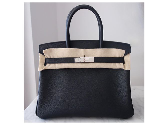 Borsa Hermès Birkin 30 in pelle Epsom nera Nero - vista 2