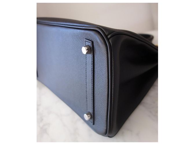 Borsa Hermès Birkin 30 in pelle Epsom nera Nero - vista 8