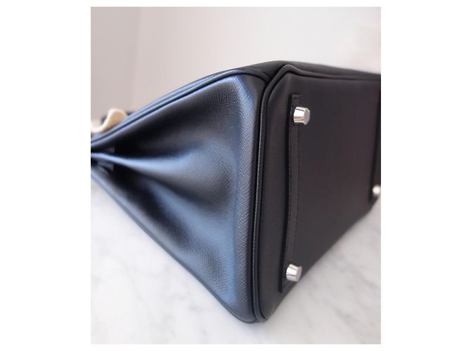 Borsa Hermès Birkin 30 in pelle Epsom nera Nero - vista 9
