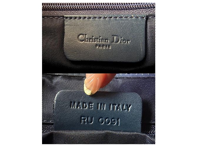 Christian Dior Borsa Double Saddle Navy Trotter Oblique Blu scuro Gold hardware Monogramma - vista 18