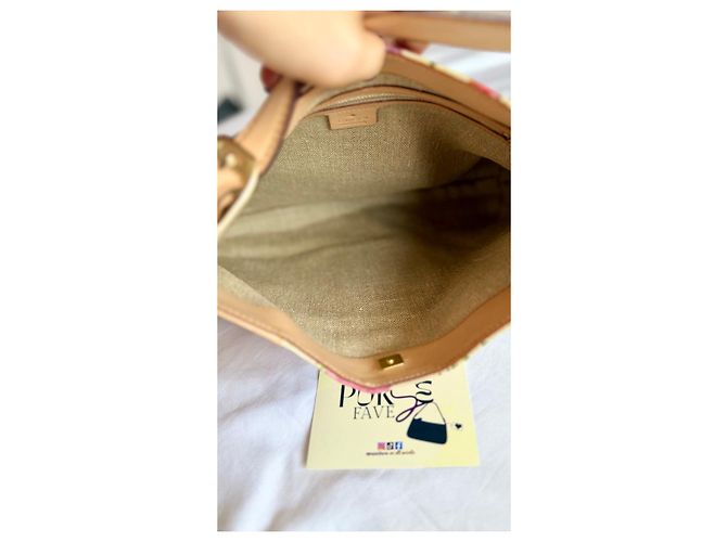 Gucci Hasler Flora Canvas Hobo-Tasche Pink Weiß Rot Blau Mehrfarben Beige Grün Lila Gelb Gold hardware - Ansicht 13