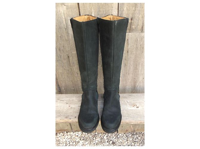 Bottes hautes en cuir Paraboot Gris anthracite - vue 8