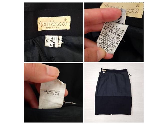 Gonna Gianni Versace anni 80 a pieghe sovrapposte - Nera Nero - vista 12