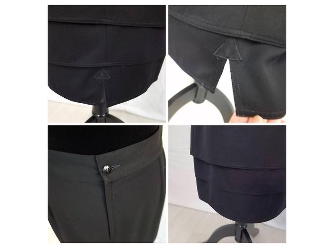 Gonna Gianni Versace anni 80 a pieghe sovrapposte - Nera Nero - vista 13