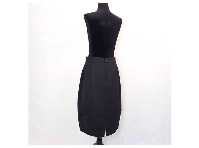 Gonna Gianni Versace anni 80 a pieghe sovrapposte - Nera Nero - vista 2