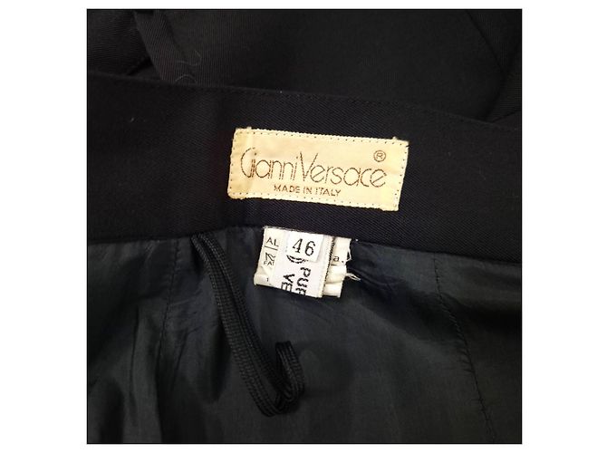 Gonna Gianni Versace anni 80 a pieghe sovrapposte - Nera Nero - vista 3