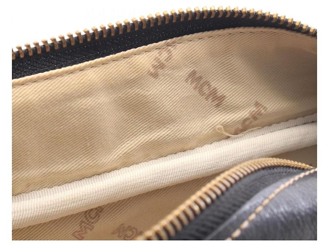 MCM Leder-Tote-Handtasche Schwarz - Ansicht 10