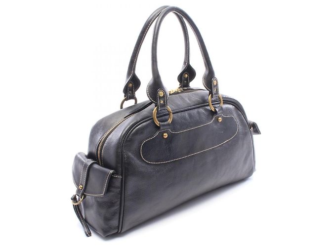 MCM Leder-Tote-Handtasche Schwarz - Ansicht 2