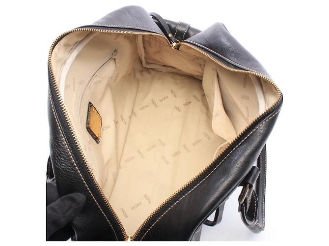 MCM Leder-Tote-Handtasche Schwarz - Ansicht 3
