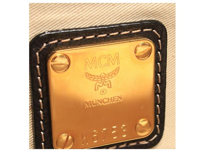 MCM Leder-Tote-Handtasche Schwarz - Ansicht 4