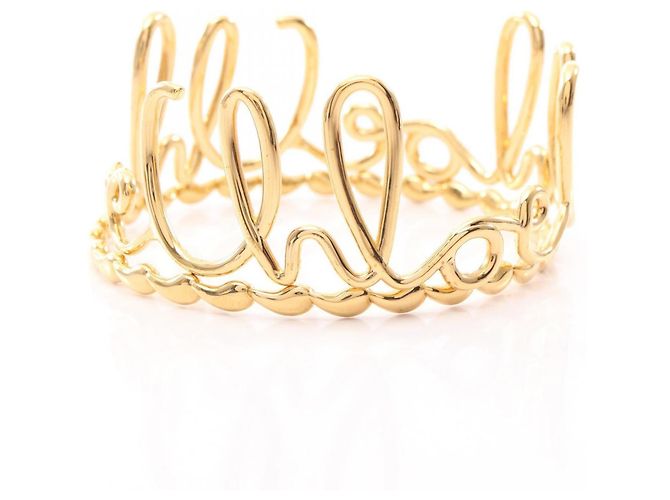 Set de 2 brazaletes Chloé Iconic chapados en oro Dorado - vista 2