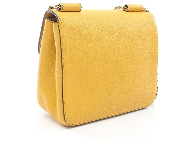 Borsa a tracolla Chloé Elsie in pelle gialla Giallo - vista 2