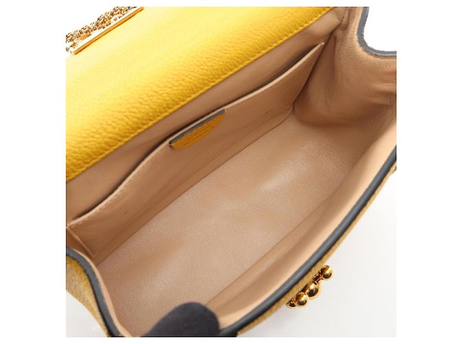 Borsa a tracolla Chloé Elsie in pelle gialla Giallo - vista 3