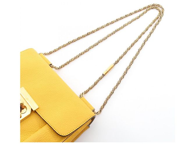 Borsa a tracolla Chloé Elsie in pelle gialla Giallo - vista 8