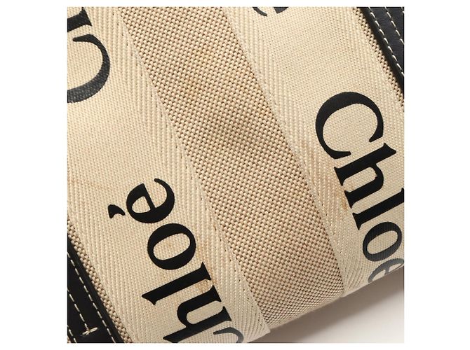 Chloé Woody Small 2-Way Tote Bag Schwarz Beige - Ansicht 10
