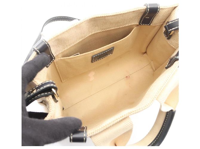 Chloé Woody Small 2-Way Tote Bag Schwarz Beige - Ansicht 3