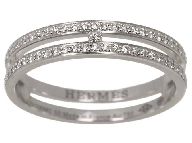 Ring Hermès Anel Alianne PM Hermes Ouro Branco - vista 2