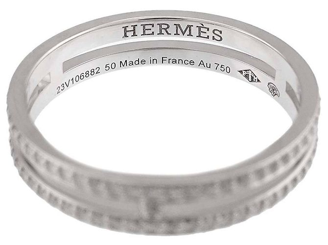 Ring Hermès Anel Alianne PM Hermes Ouro Branco - vista 3