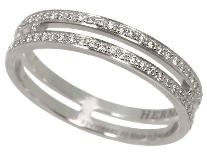 Ring Hermès Anel Alianne PM Hermes Ouro Branco - vista 4