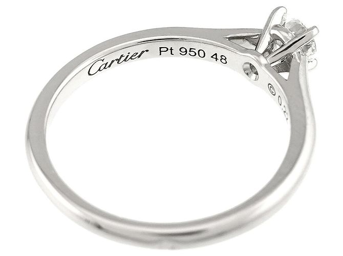 Cartier Solitär-Diamantring aus Platin - Ansicht 4