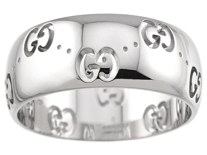 Anello Gucci Icon Band in oro bianco 18K - vista 2