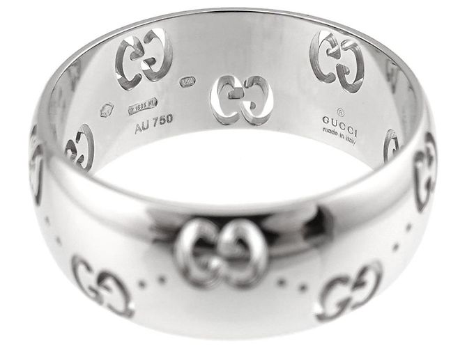 Anello Gucci Icon Band in oro bianco 18K - vista 3