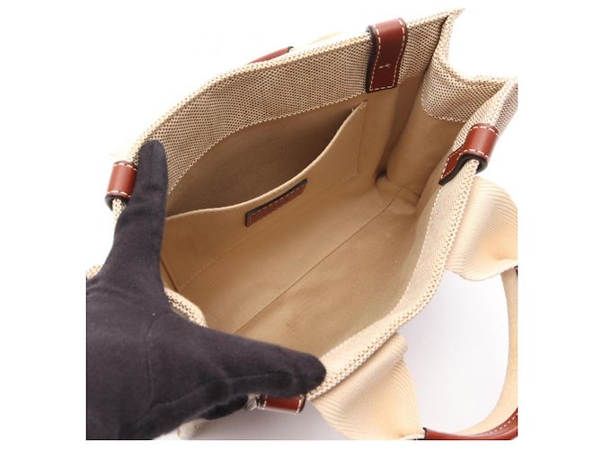 Chloé Chloe Woody Small Tote Bag Castaño Beige - vista 3