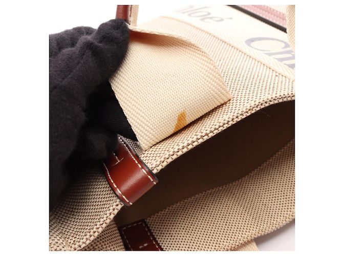 Chloé Chloe Woody Small Tote Bag Castaño Beige - vista 6