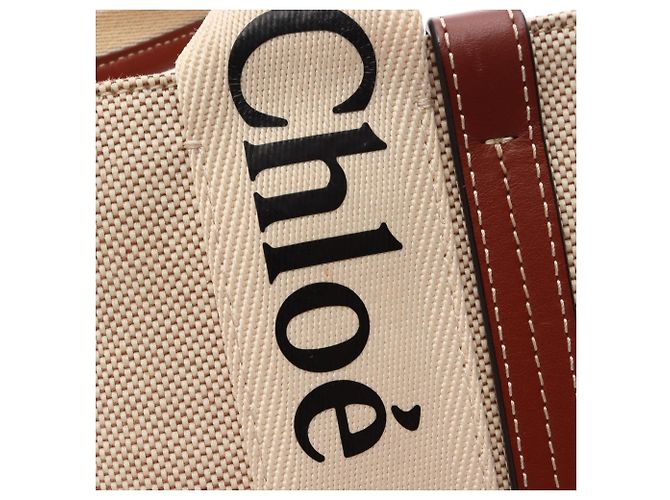 Chloé Chloe Woody Small Tote Bag Castaño Beige - vista 9