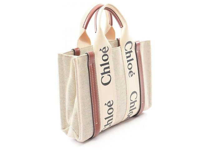 Sac à main Chloé Woody Small Marron Beige - vue 2