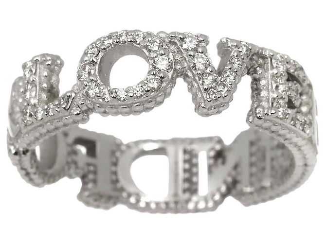 Anel Gucci Blind for Love #9 em ouro branco 18K - vista 2