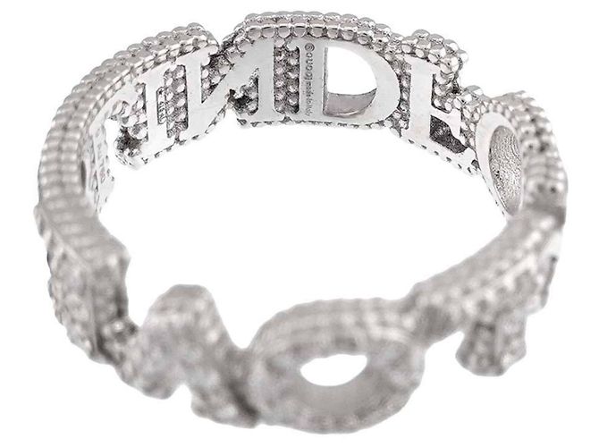 Anel Gucci Blind for Love #9 em ouro branco 18K - vista 4