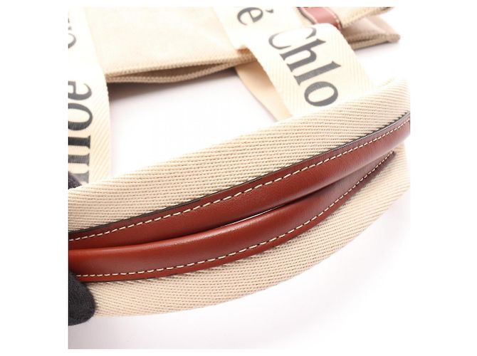Saco Tote Chloé Woody Medium Marrom Bege - vista 11