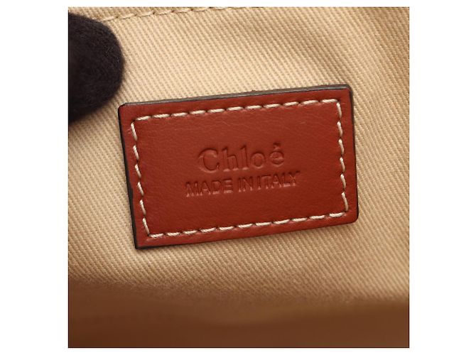 Saco Tote Chloé Woody Medium Marrom Bege - vista 4