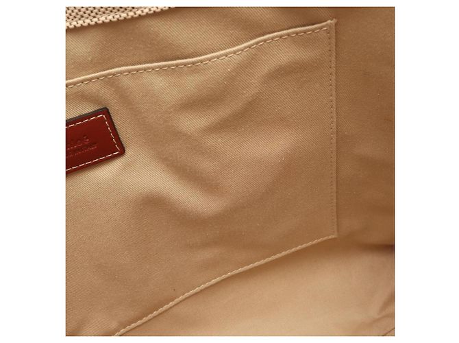 Saco Tote Chloé Woody Medium Marrom Bege - vista 6