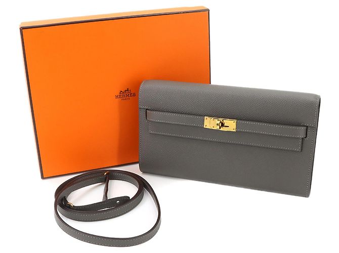 Hermès Portafoglio a tracolla Hermes Kelly To Go Marrone - vista 2