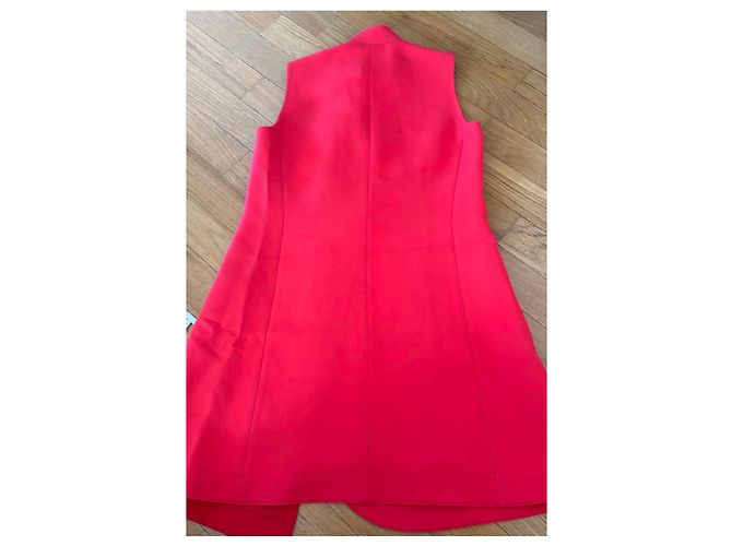 Vestido sin mangas rojo Christian Dior bordado abeja - vista 12