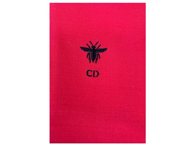 Vestido sin mangas rojo Christian Dior bordado abeja - vista 4