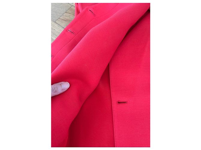 Vestido sin mangas rojo Christian Dior bordado abeja - vista 6