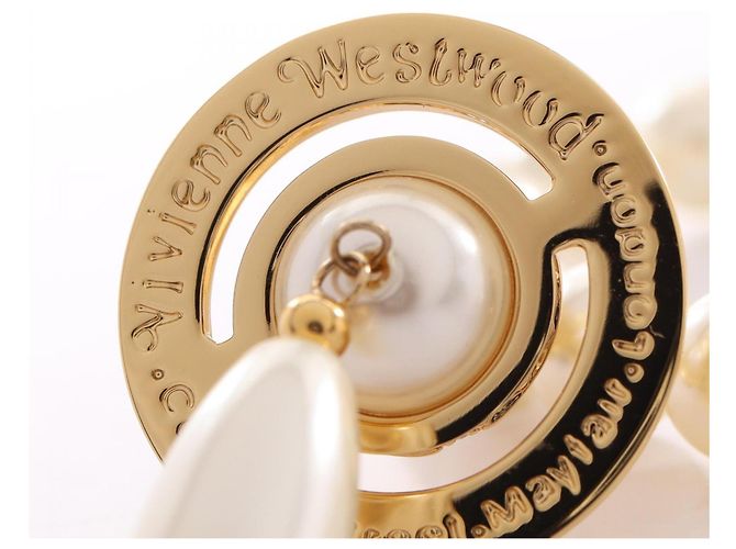 Vivienne Westwood ONE ROW PEARL DROP Choker Bianco Multicolore D'oro - vista 5