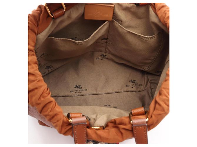 Bolsa de mão em couro 2-Way Etro Marrom - vista 3