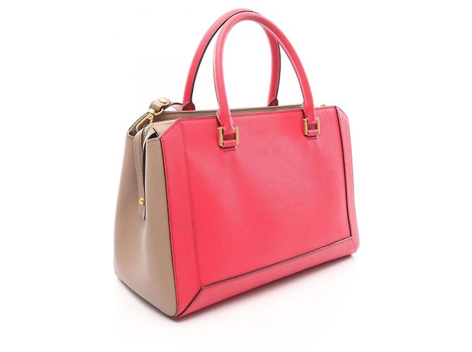 Bolsa de mão 2-Way MCM em Bege e Rosa - vista 2