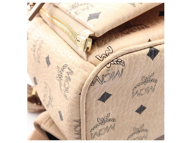 MCM STARK Visetos Studded Rucksack Beige - Ansicht 11