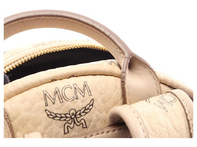 MCM STARK Visetos Studded Rucksack Beige - Ansicht 12