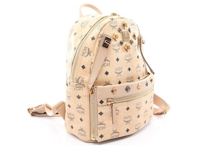 MCM STARK Visetos Studded Rucksack Beige - Ansicht 6