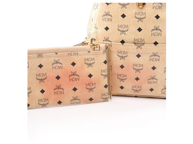 MCM STARK Visetos Studded Rucksack Beige - Ansicht 7