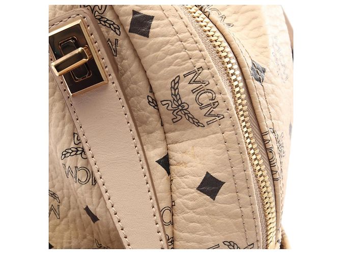 MCM STARK Visetos Studded Rucksack Beige - Ansicht 8