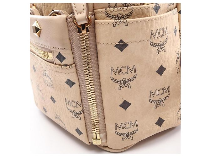 MCM STARK Visetos Studded Rucksack Beige - Ansicht 9